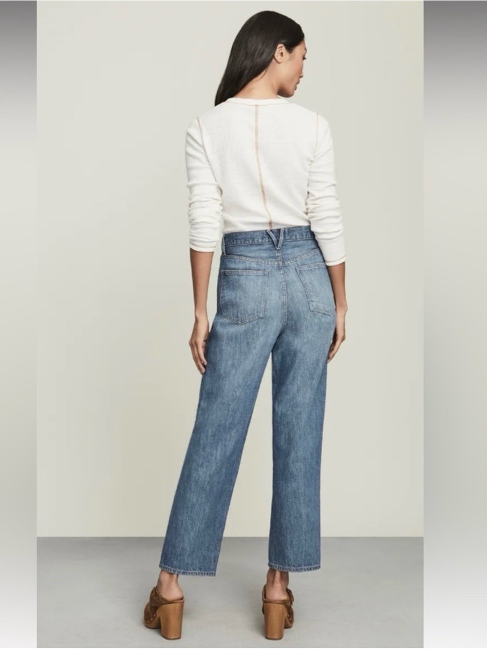 Veronica Beard NWT Blake High-Rise Straight-Leg Women's Jeans in Medium Blue